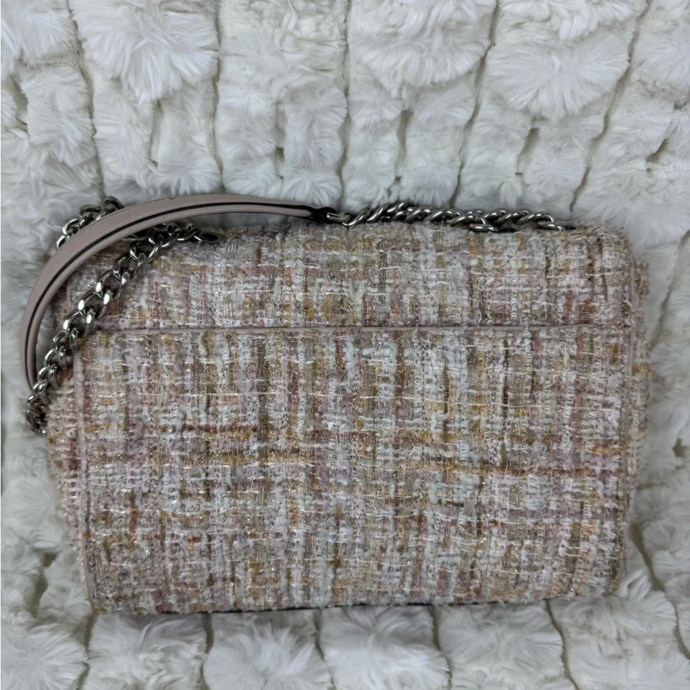 Kate Spade Cream and Brown Shoulder Bag with Chain Handles